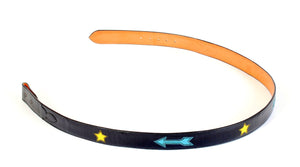 Handmade Black Inlaid Belt with Arrows & Stars