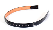 Load image into Gallery viewer, Black Handmade Leather Belt &quot;Spoiled&quot; Inlaid Design sz 34&quot;