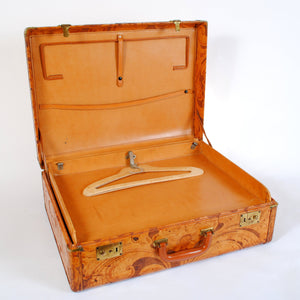 Vintage Suitcase in Tooled Leather