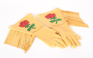 Gauntlet Gloves with Native American Beading