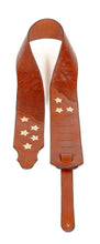 Load image into Gallery viewer, Handcrafted Embossed Guitar Strap with Stars and Crystals GS106