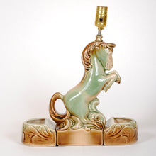 Load image into Gallery viewer, Ceramic Rearing Horse Vintage Lamp with Planters HD129