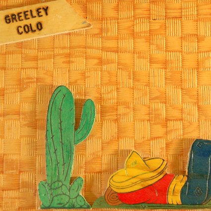 Vintage Wooden Scrapbook Souvenir of Greeley, CO