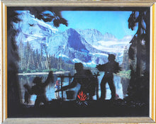 Load image into Gallery viewer, Reverse Painted Glass Silhouettes Vintage Framed Print