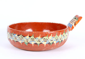 Vintage Mexican Redware Pottery Serving Pot