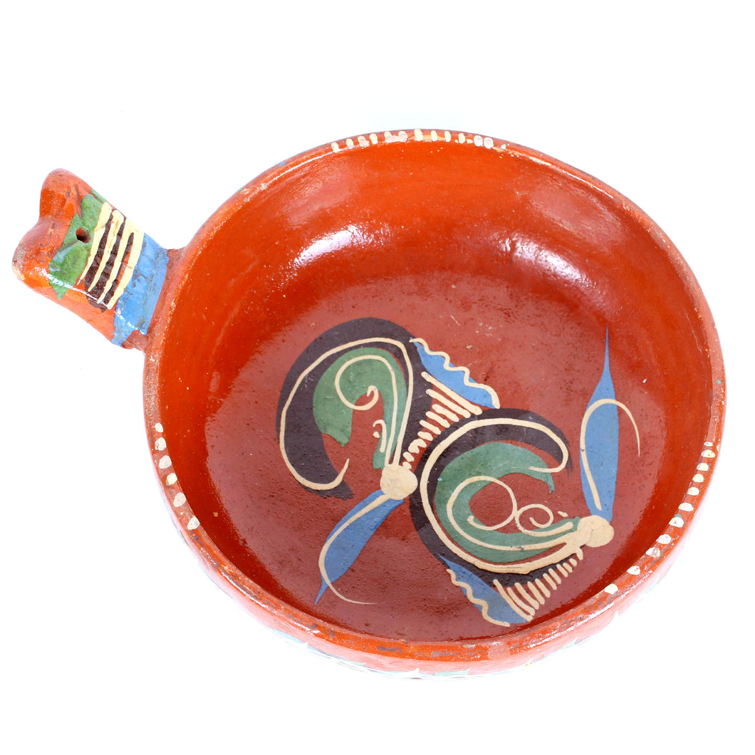 Vintage Mexican Redware Pottery Serving Pot