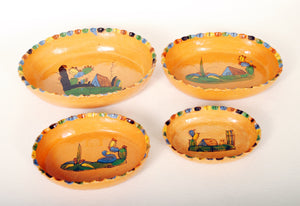 Vintage Mexican Nesting Bowls Redware Pottery