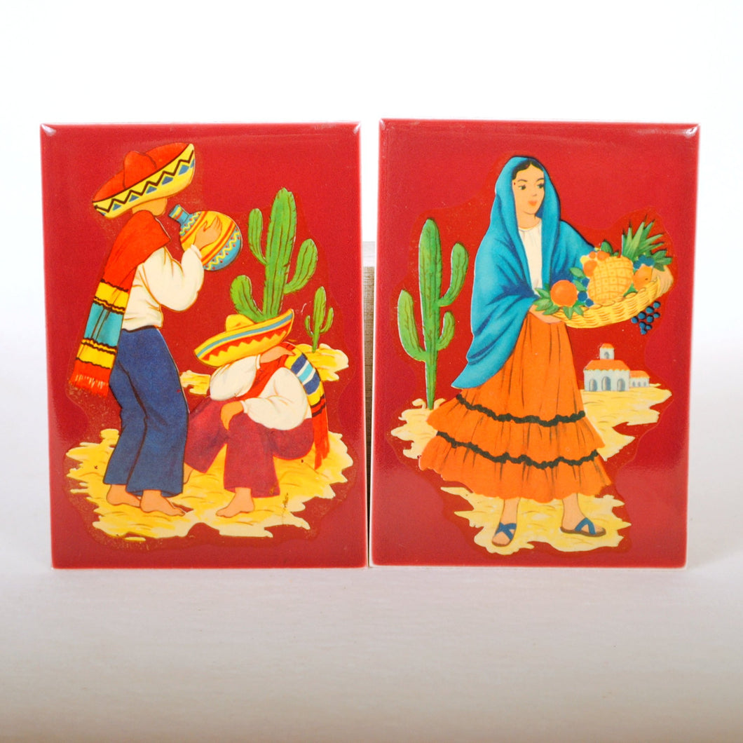 Vintage Tiles with Mexican Decals