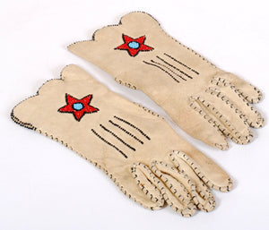 Vintage Beaded Gloves Native American Made