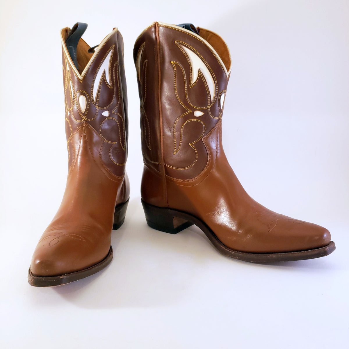 Vintage Goding Two-Tone Brown Men's Cowboy Boots – Lucky Star Gallery