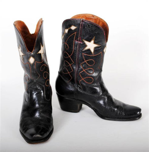 Vintage Cowboy Boots Mens Black VBM107