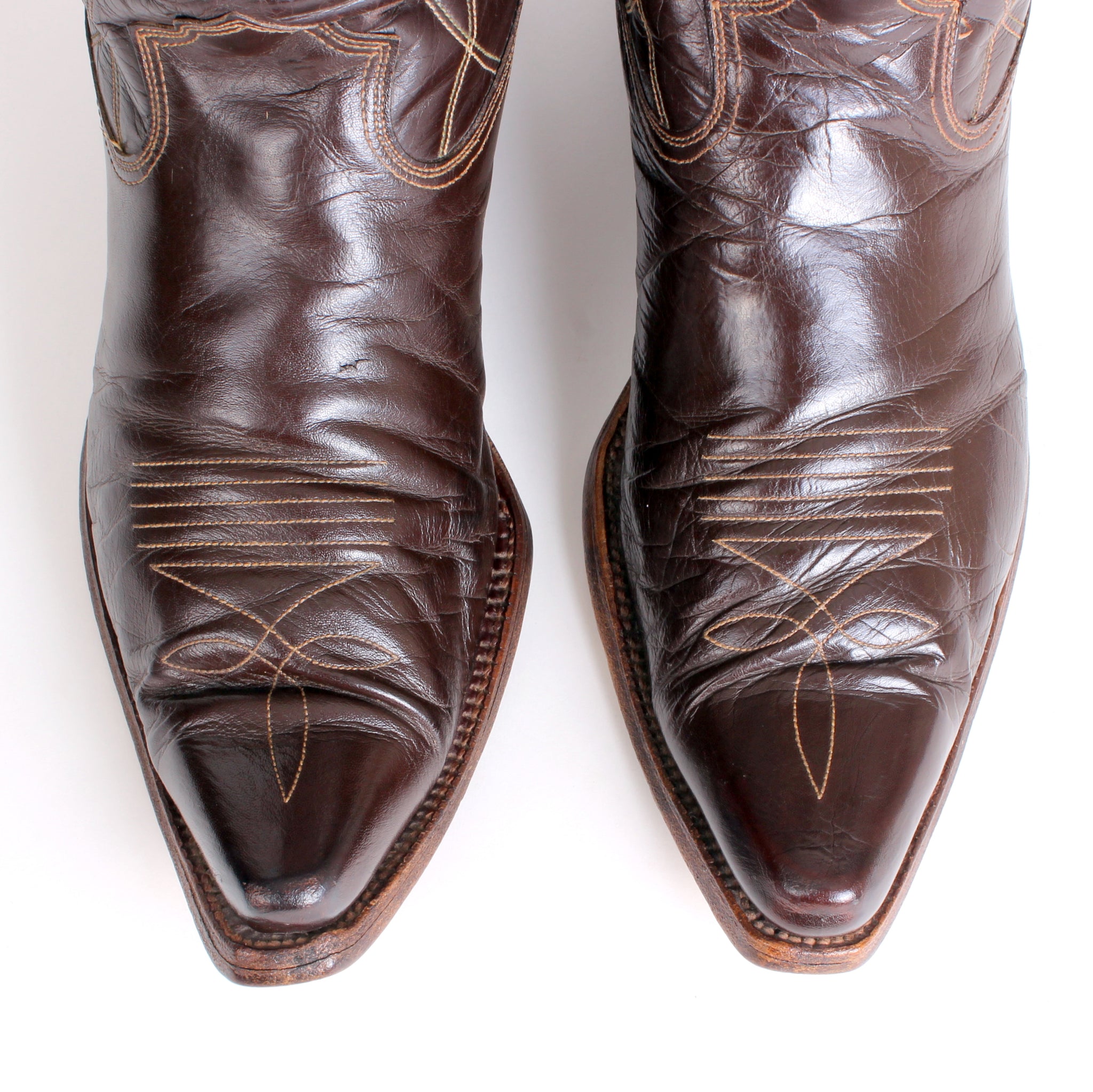 Vintage Men's Cowboy Boots Brown sz 11-1/2B Lucky Star Gallery Vintage Men's Cowboy Boots Brown sz 11-1/2B Lucky Star Gallery
