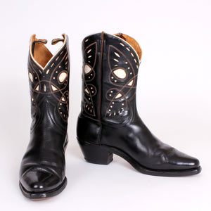 Vintage Goding Black Cowboy Boots