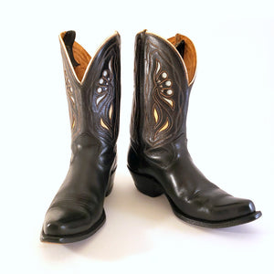 Vintage Black Acme Women's sz 5-1/2A Cowboy Boots