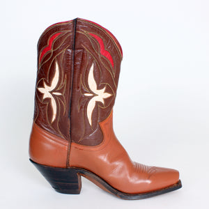 Vintage Brown Petite Women's Westex Boot Co. Cowboy Boots